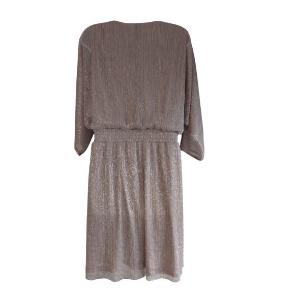 MSK 3/4 split sleeve embellished fit + flare midi dress size Lg Color: Mauve - Picture 2 of 9